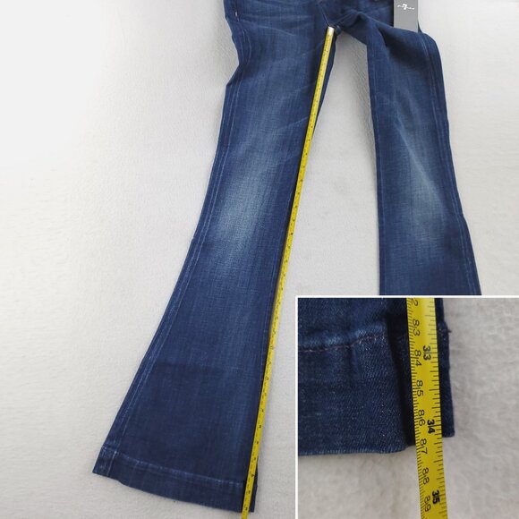7 For All Mankind Jeans Jiselle Phenomenal Flare USA Women's "25" 28x34 NWT - Picture 6 of 12